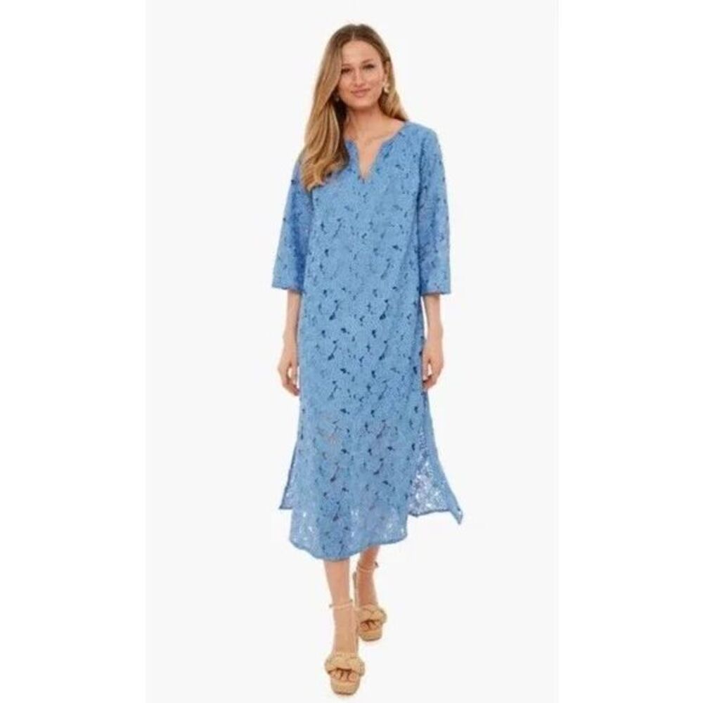 Tuckernuck Jamie Riviera Blue Lace Eyelet Dress Women's Plus Size XXL